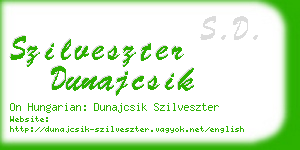 szilveszter dunajcsik business card